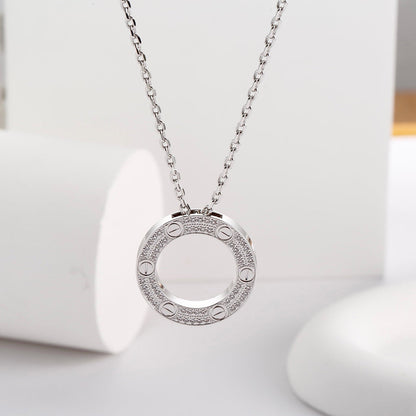 [Lumi Jewelry]LOVE NECKLACE 16MM  FULL DIAMOND