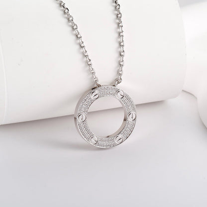 [Lumi Jewelry]LOVE NECKLACE 16MM  FULL DIAMOND