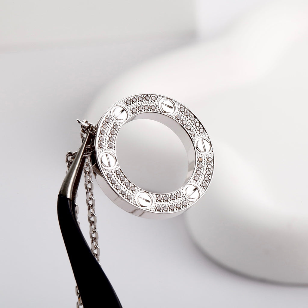 [Lumi Jewelry]LOVE NECKLACE 16MM  FULL DIAMOND