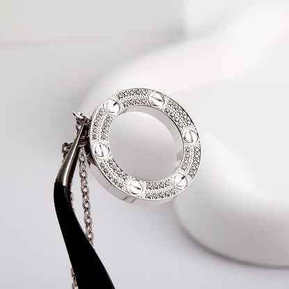 [Lumi Jewelry]LOVE NECKLACE 16MM  FULL DIAMOND