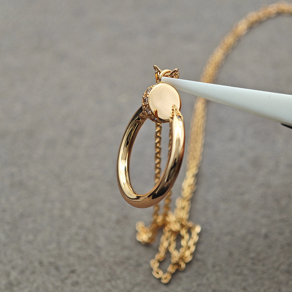 [Lumi Jewelry]JUSTE NECKLACE HALF DIAMOND