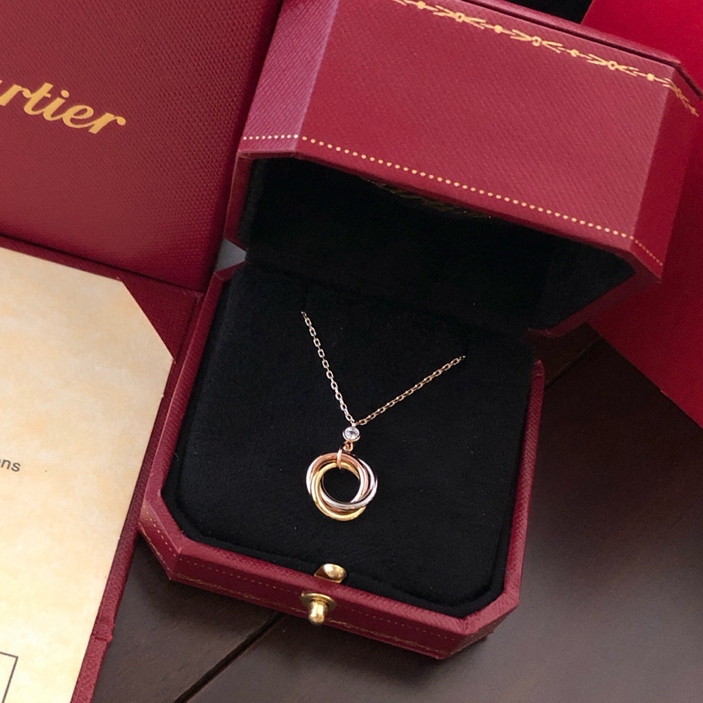 [Lumi Jewelry]TRINITY  NECKLACE 1 DIAMOND