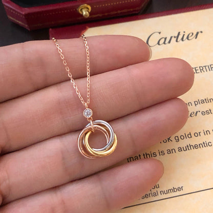 [Lumi Jewelry]TRINITY  NECKLACE 1 DIAMOND
