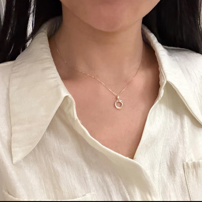 [Lumi Jewelry]TRINITY  NECKLACE 1 DIAMOND