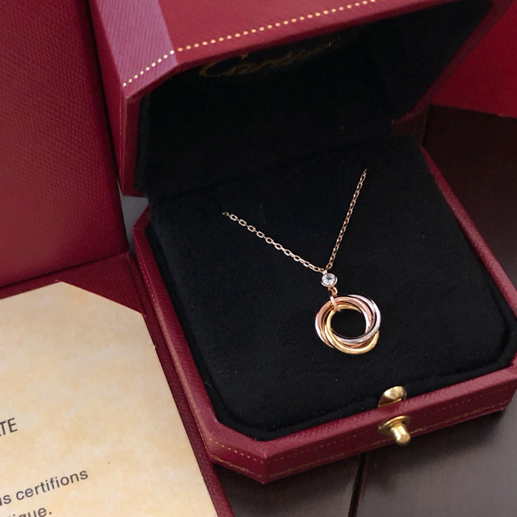 [Lumi Jewelry]TRINITY  NECKLACE 1 DIAMOND
