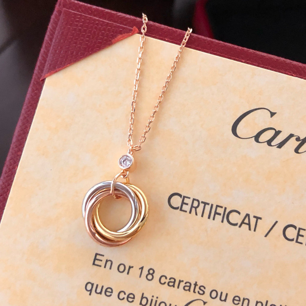 [Lumi Jewelry]TRINITY  NECKLACE 1 DIAMOND