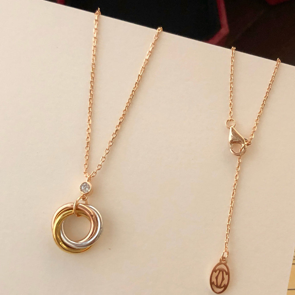 [Lumi Jewelry]TRINITY  NECKLACE 1 DIAMOND