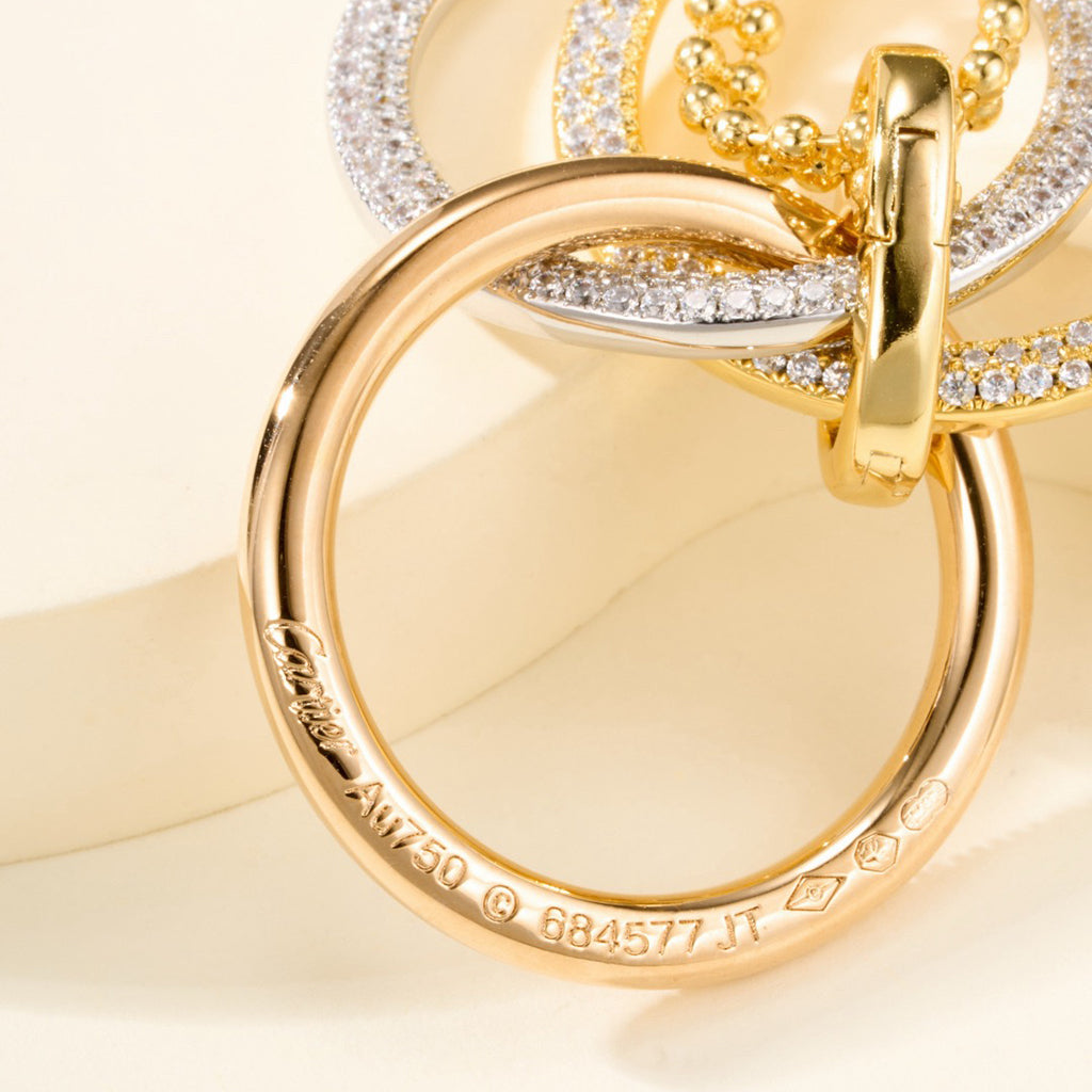 [Lumi Jewelry]TRINITY LARGE FULL DIAMOND  NECKLACE