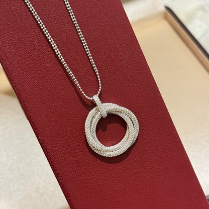 [Lumi Jewelry]TRINITY LARGE FULL DIAMOND  NECKLACE