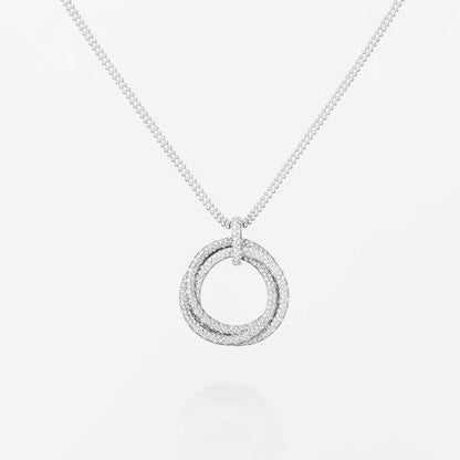 [Lumi Jewelry]TRINITY LARGE FULL DIAMOND  NECKLACE