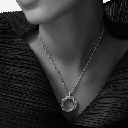 [Lumi Jewelry]TRINITY LARGE FULL DIAMOND  NECKLACE