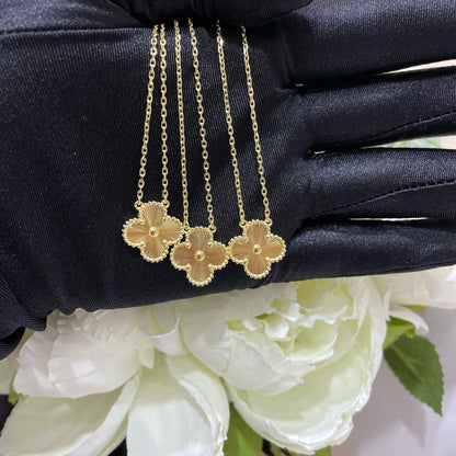[Lumi Jewelry]CLOVER 15MM LASER NECKLACE