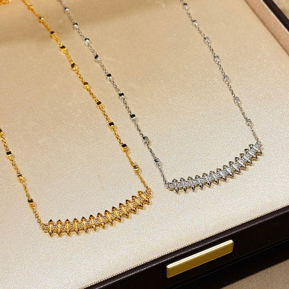[Lumi Jewelry]CLASH  SMALL FULL DIAMOND NECKLACE