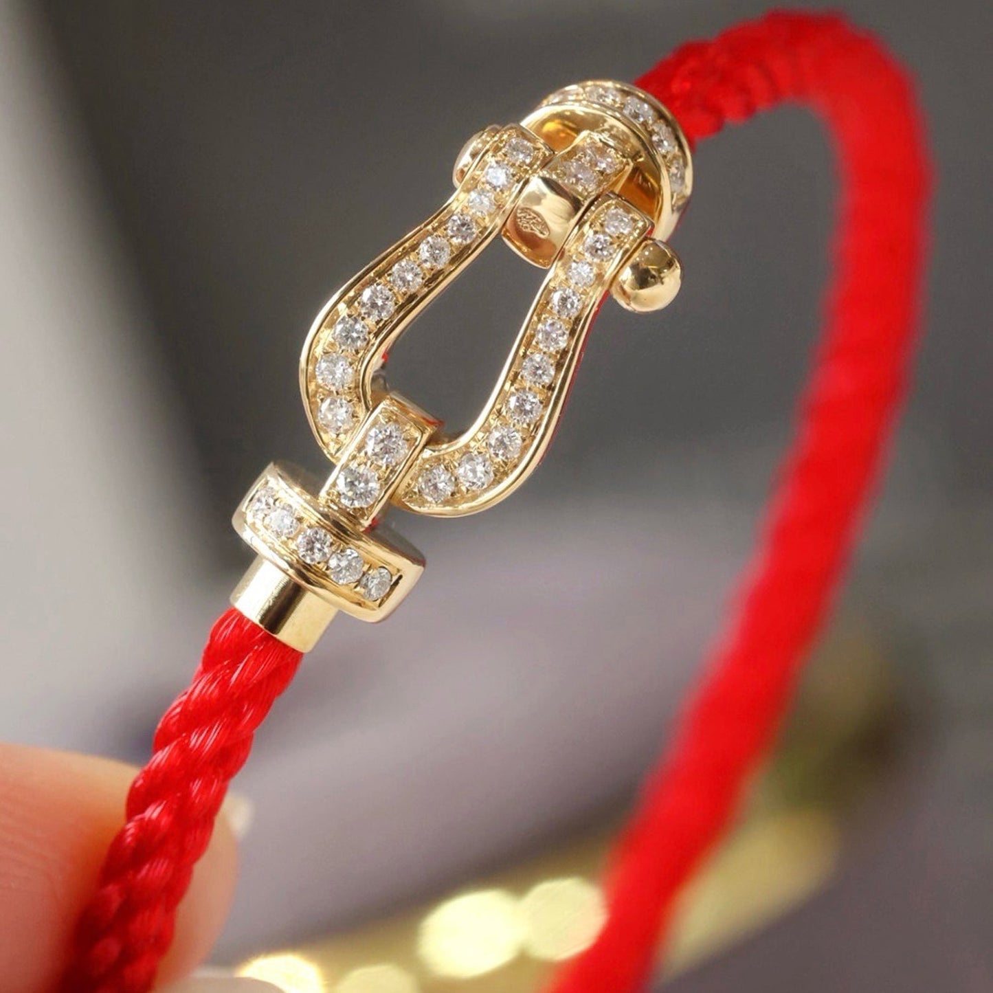 [Lumi Jewelry]FORCE LARGE HORSESHOE FULL DIAMOND BRACELET SILVER