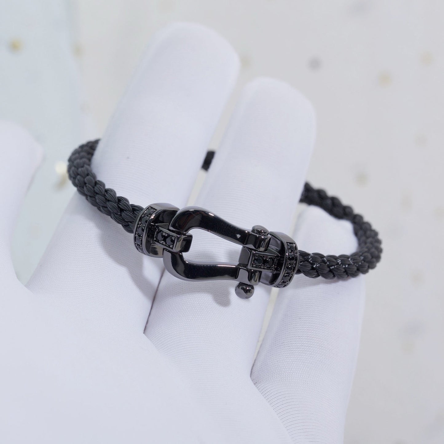 [Lumi Jewelry]FORCE LARGE SERIES HORSESHOE BLACK SAMURAI BRACELET