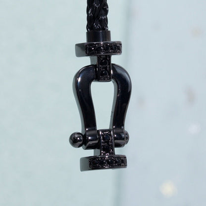 [Lumi Jewelry]FORCE LARGE SERIES HORSESHOE BLACK SAMURAI BRACELET