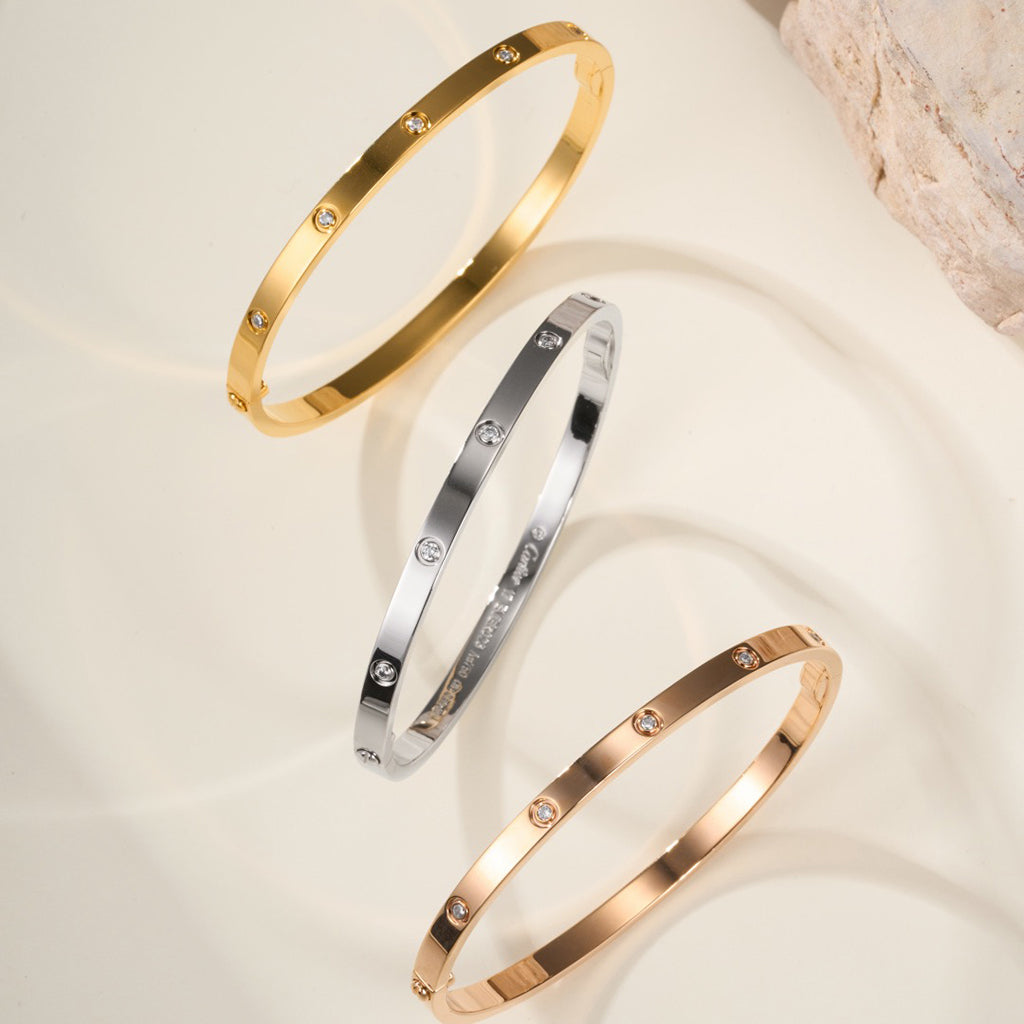 [Lumi Jewelry]LOVE BRACELET 3.65MM 10 DIAMONDS
