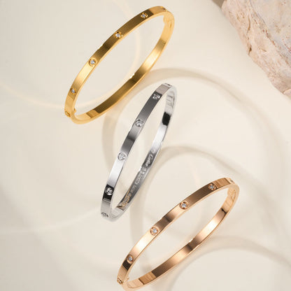 [Lumi Jewelry]LOVE BRACELET 3.65MM 10 DIAMONDS