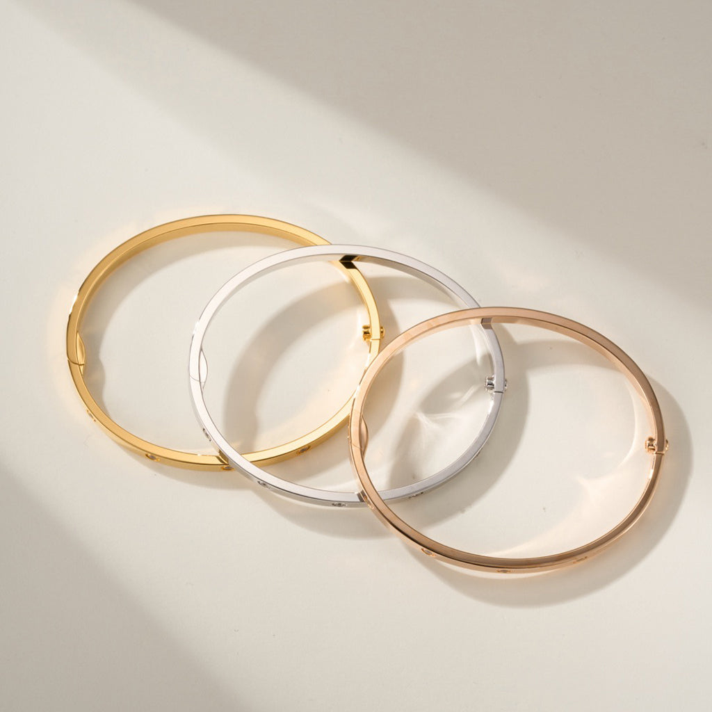 [Lumi Jewelry]LOVE BRACELET 3.65MM 10 DIAMONDS