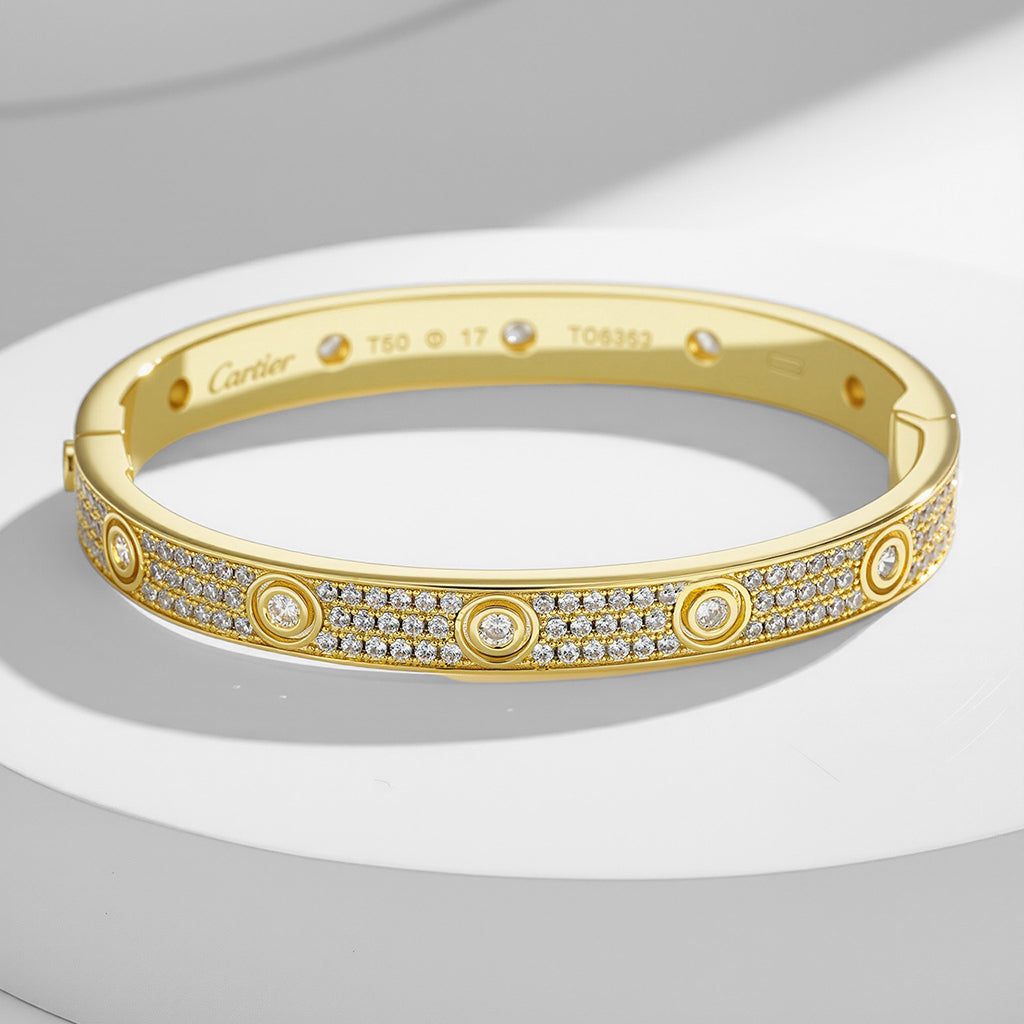 [Lumi Jewelry]LOVE BRACELET 6.1MM DIAMOND-PAVED 10 BIG DIAMONDS