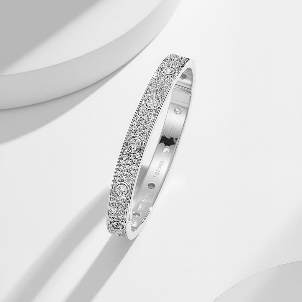 [Lumi Jewelry]LOVE BRACELET 6.1MM DIAMOND-PAVED 10 BIG DIAMONDS