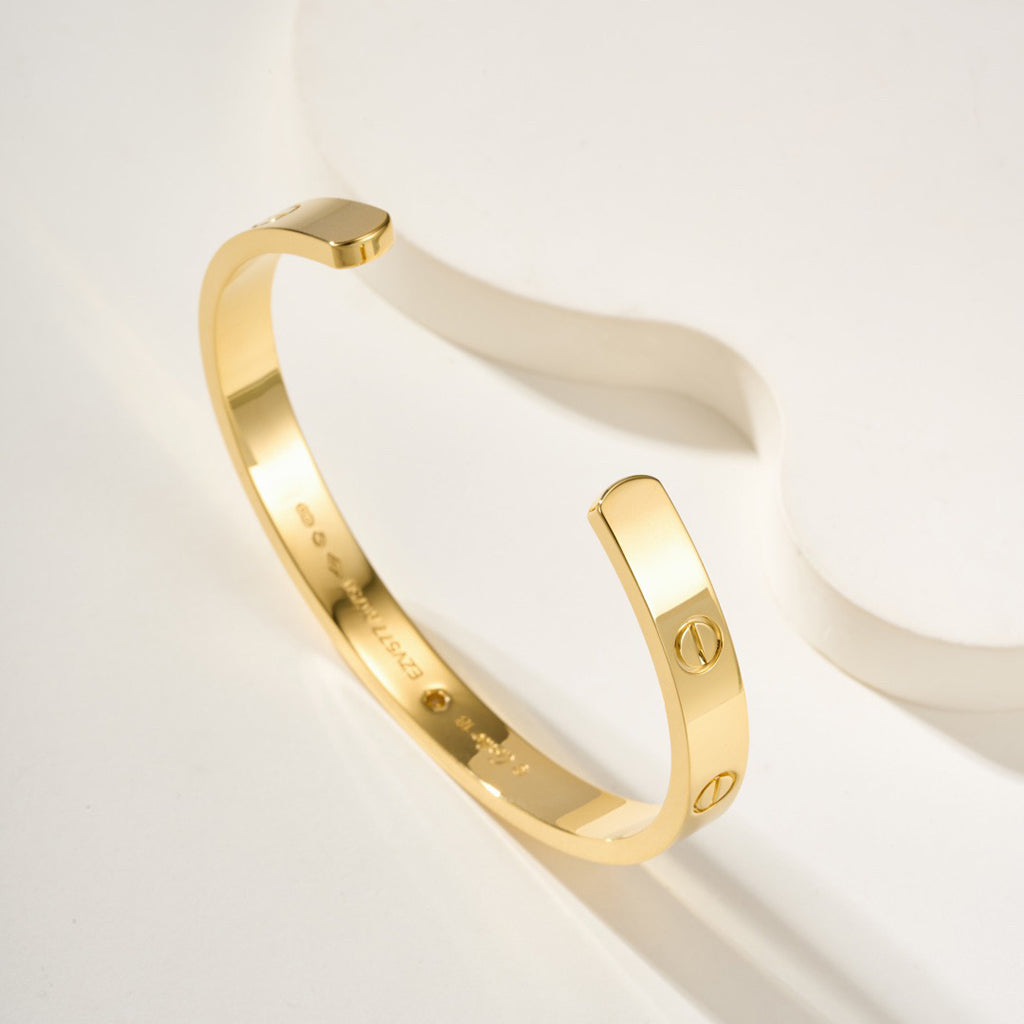 [Lumi Jewelry]LOVE BRACELET 6.1MM 1 DIAMOND OPEN CUFF