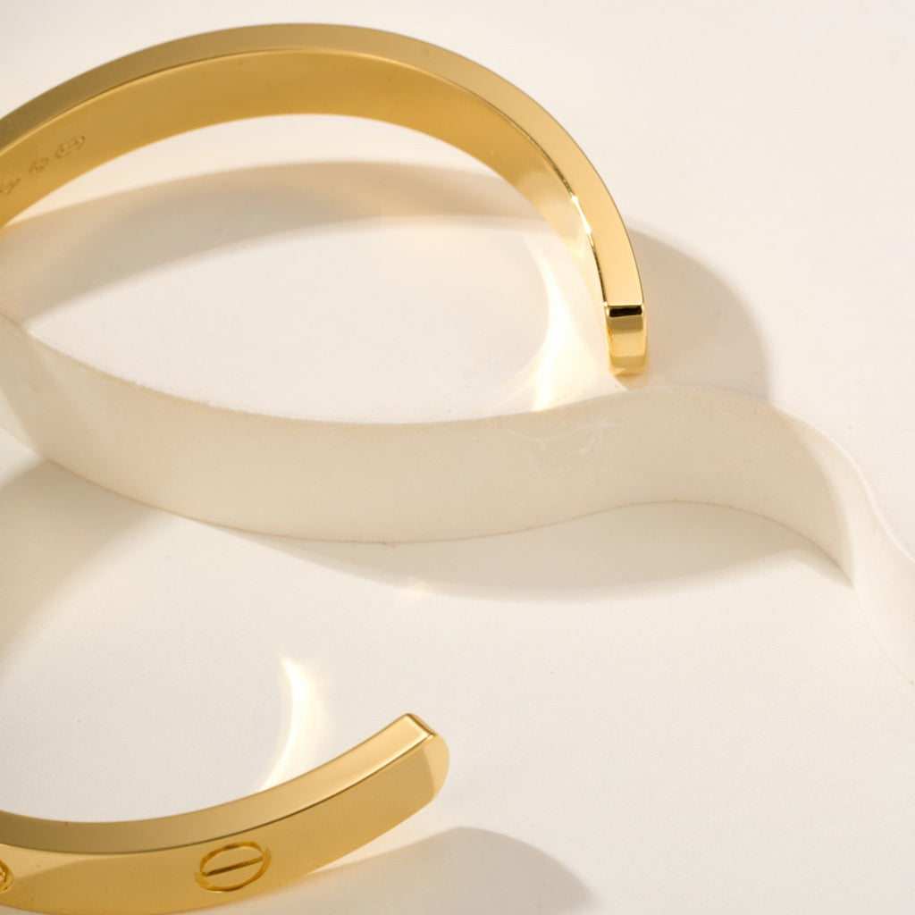 [Lumi Jewelry]LOVE BRACELET 6.1MM 1 DIAMOND OPEN CUFF
