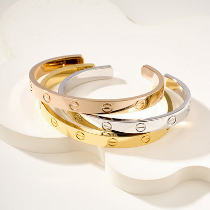[Lumi Jewelry]LOVE BRACELET 6.1MM OPEN CUFF