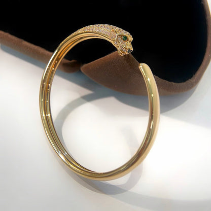[Lumi Jewelry]PANTHERE HALF DIAMOND OPEN BRACELET