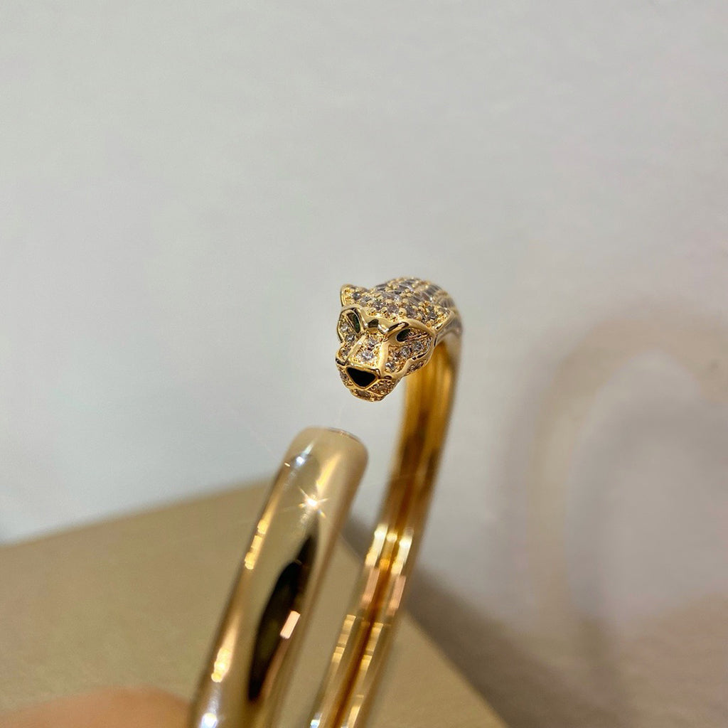 [Lumi Jewelry]PANTHERE HALF DIAMOND OPEN BRACELET