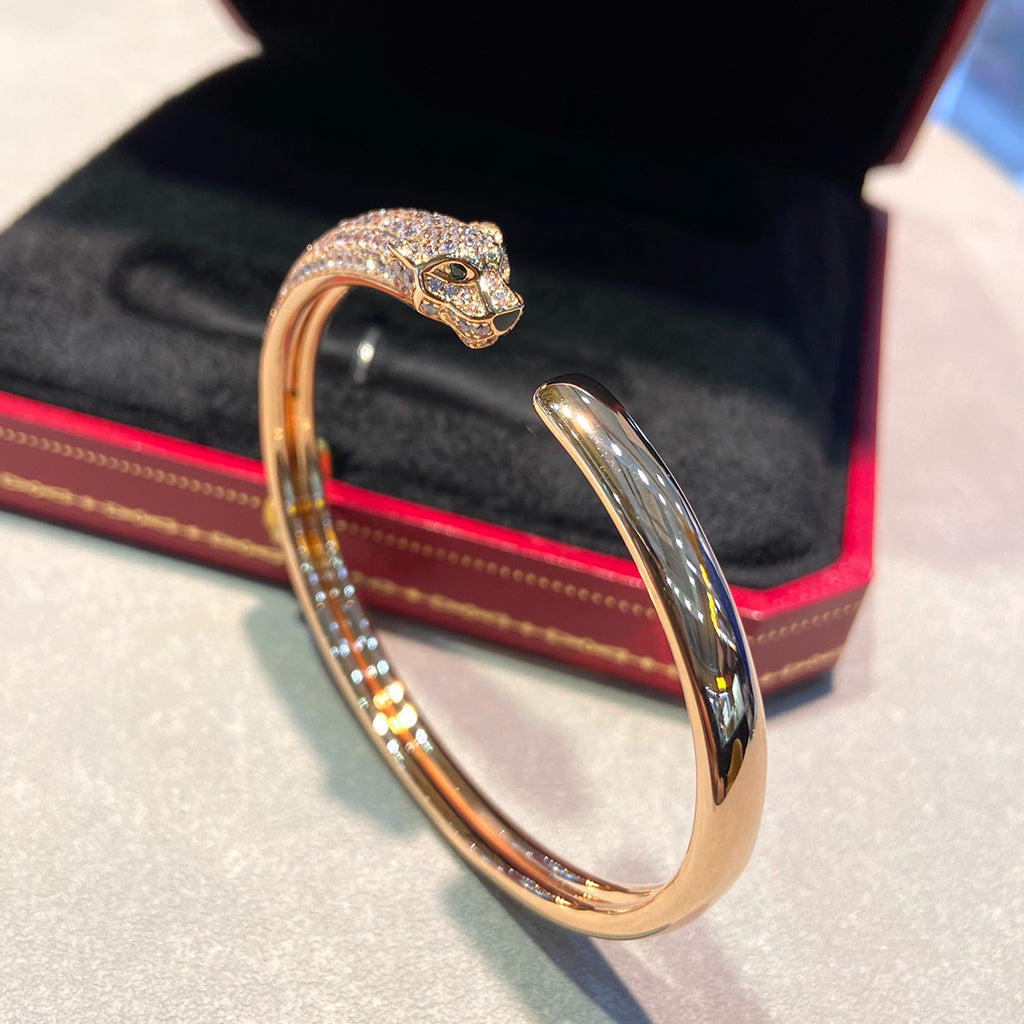 [Lumi Jewelry]PANTHERE HALF DIAMOND OPEN BRACELET