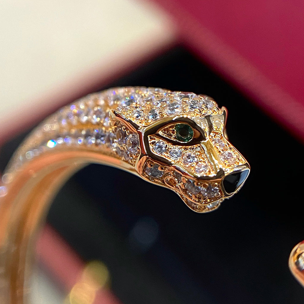 [Lumi Jewelry]PANTHERE HALF DIAMOND OPEN BRACELET