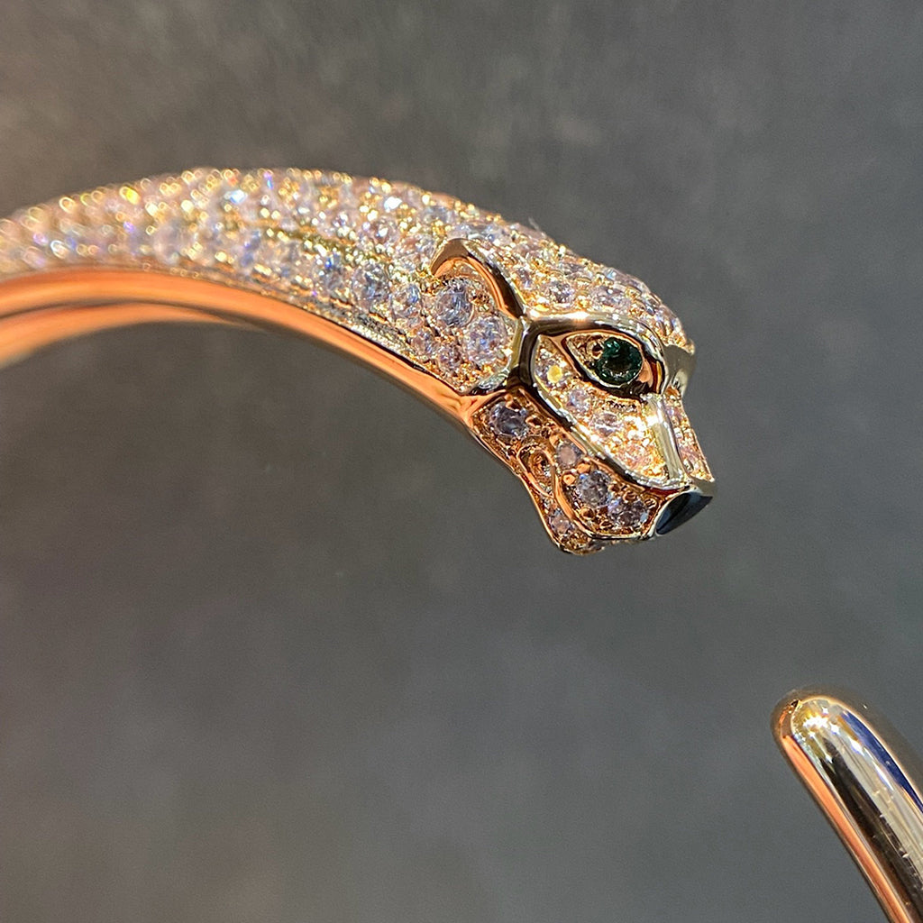 [Lumi Jewelry]PANTHERE HALF DIAMOND OPEN BRACELET