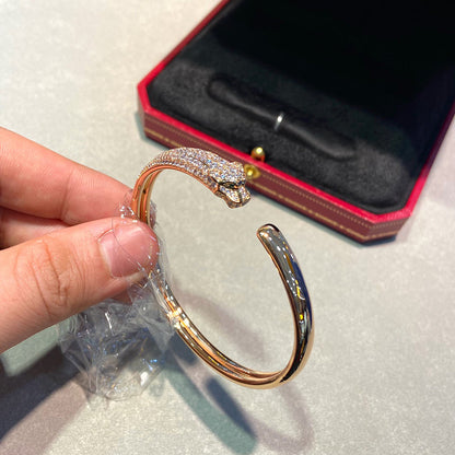 [Lumi Jewelry]PANTHERE HALF DIAMOND OPEN BRACELET