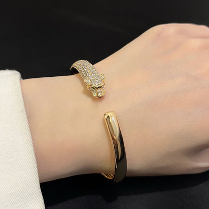 [Lumi Jewelry]PANTHERE HALF DIAMOND OPEN BRACELET