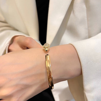 [Lumi Jewelry]PANTHERE HALF DIAMOND OPEN BRACELET