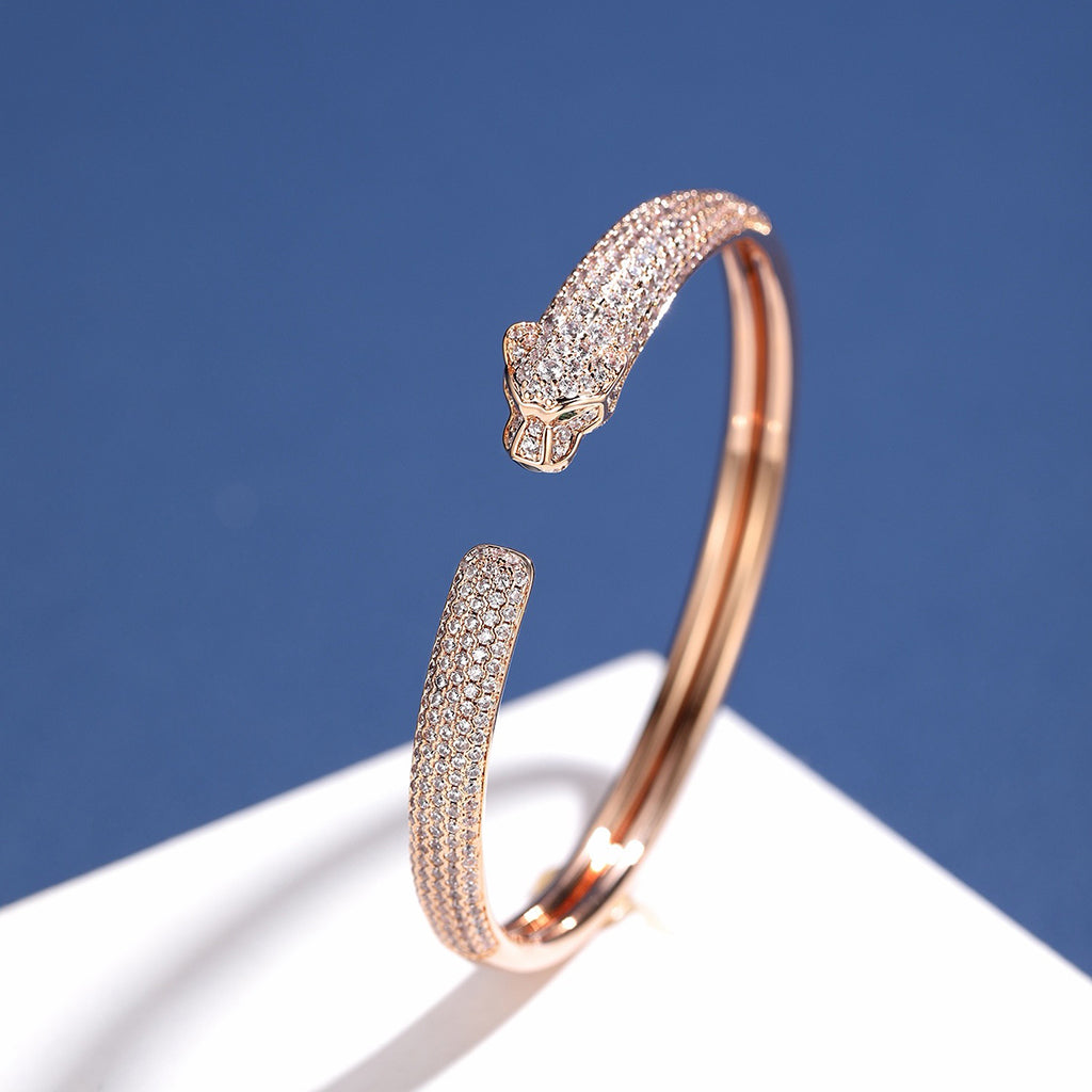 [Lumi Jewelry]PANTHERE FULL DIAMOND OPEN BRACELET