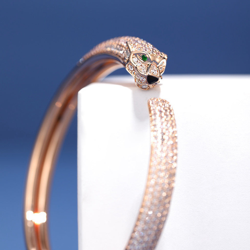 [Lumi Jewelry]PANTHERE FULL DIAMOND OPEN BRACELET