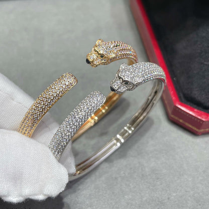 [Lumi Jewelry]PANTHERE FULL DIAMOND OPEN BRACELET