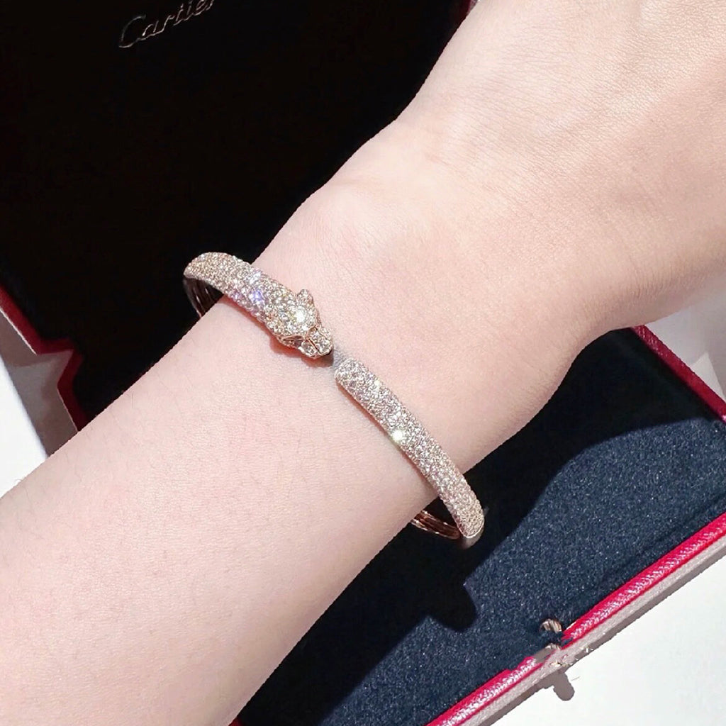 [Lumi Jewelry]PANTHERE FULL DIAMOND OPEN BRACELET
