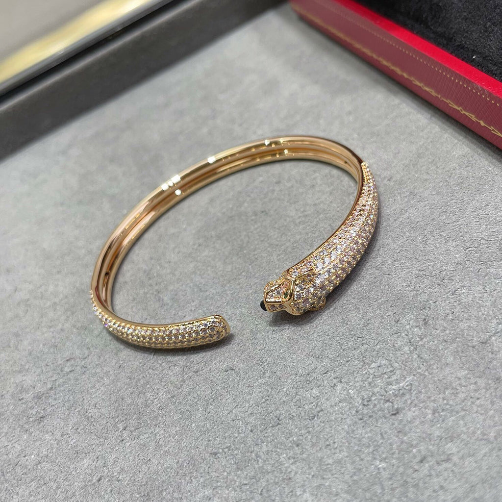 [Lumi Jewelry]PANTHERE FULL DIAMOND OPEN BRACELET