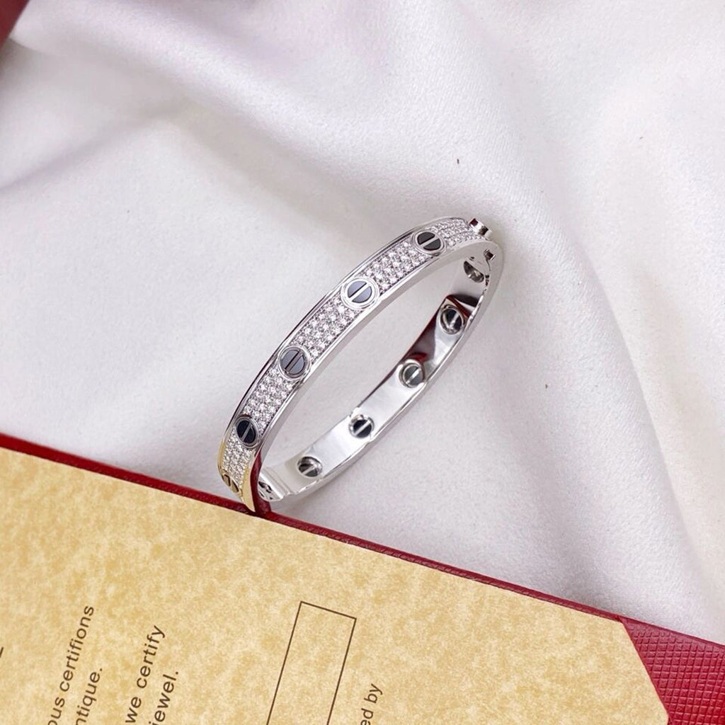 [Lumi Jewelry]LOVE BRACELET 6.1MM DIAMOND-PAVED CERAMIC