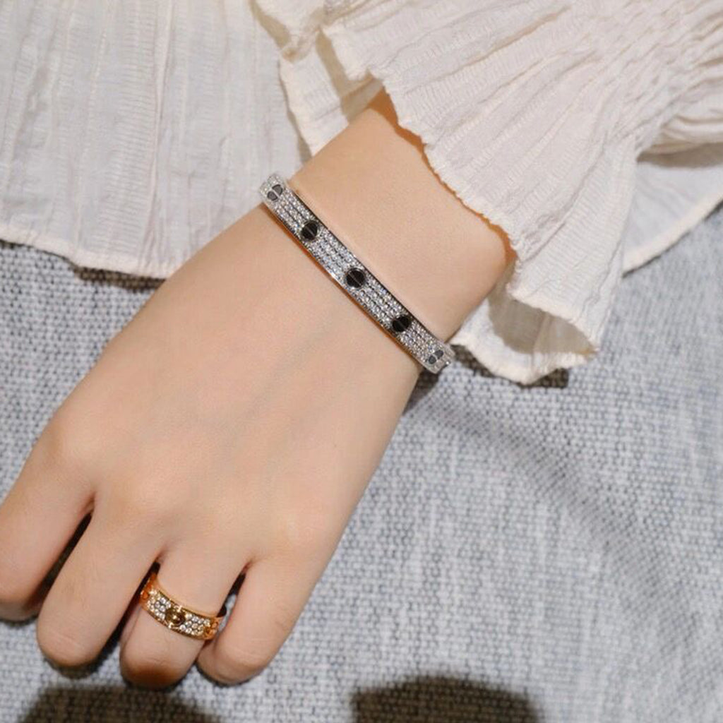 [Lumi Jewelry]LOVE BRACELET 6.1MM DIAMOND-PAVED CERAMIC
