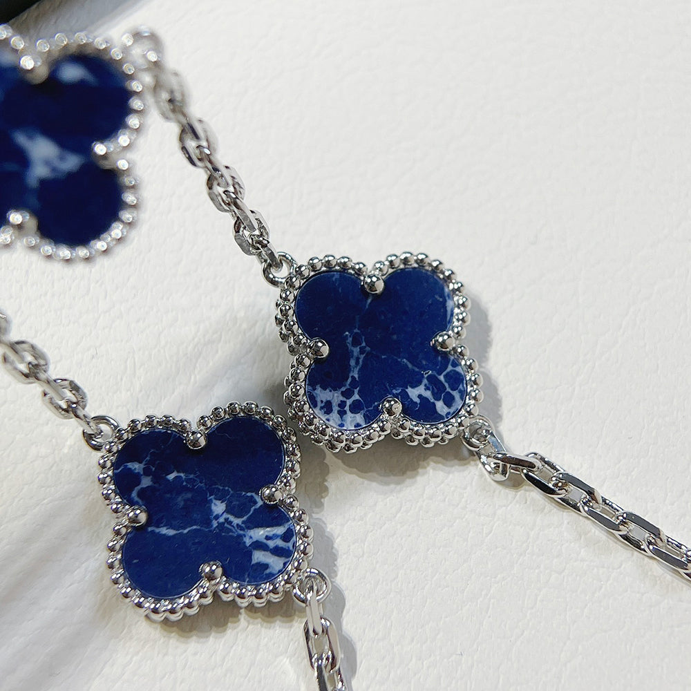 [Lumi Jewelry]CLOVER 5 MOTIF PIETERSITE SILVER BRACELET