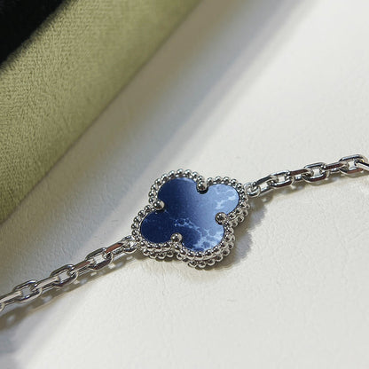 [Lumi Jewelry]CLOVER 5 MOTIF PIETERSITE SILVER BRACELET