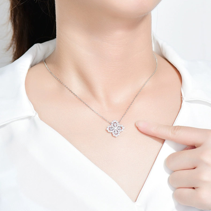 [Lumi Jewelry]LOOP NECKLACE FULL MOTIF DIAMOND 16MM MULTIPLE COLORS