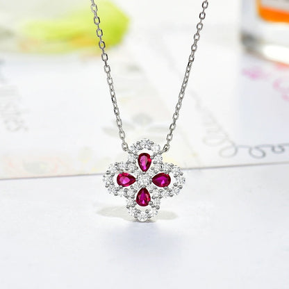 [Lumi Jewelry]LOOP NECKLACE FULL MOTIF DIAMOND 16MM MULTIPLE COLORS