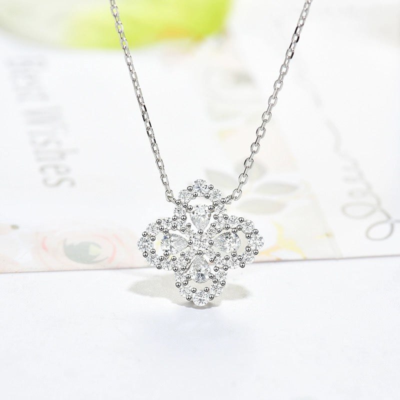 [Lumi Jewelry]LOOP NECKLACE FULL MOTIF DIAMOND 16MM MULTIPLE COLORS