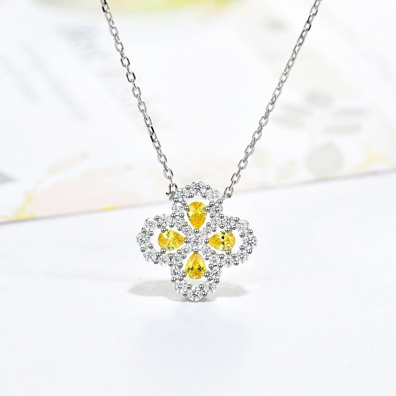 [Lumi Jewelry]LOOP NECKLACE FULL MOTIF DIAMOND 16MM MULTIPLE COLORS