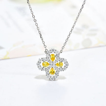 [Lumi Jewelry]LOOP NECKLACE FULL MOTIF DIAMOND 16MM MULTIPLE COLORS